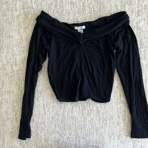 Black off the shoulder top